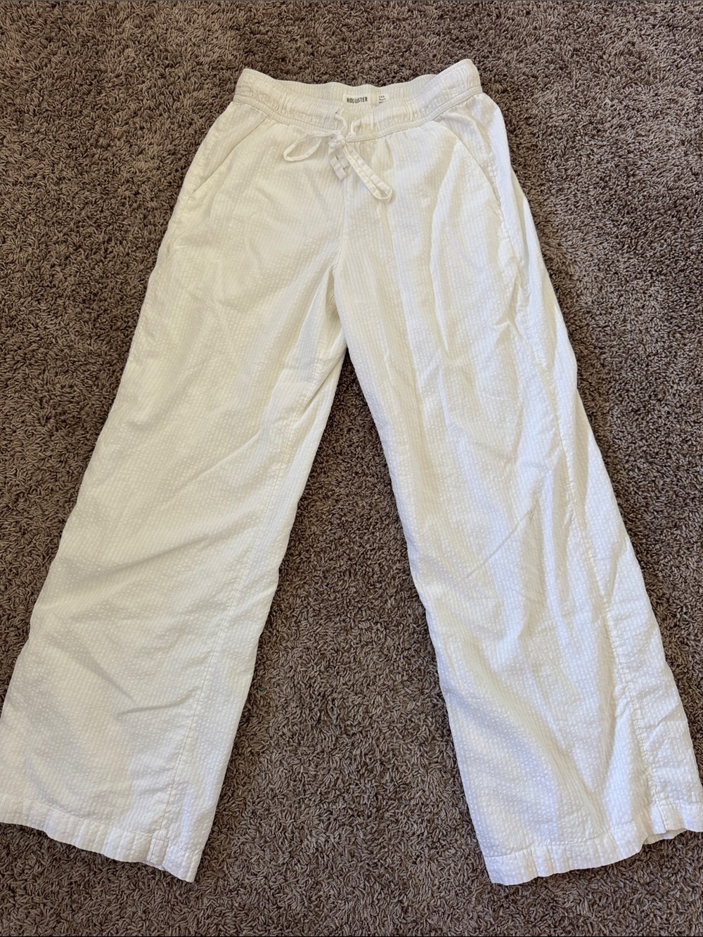 Hollister white Wide-Leg Drawstring Pants